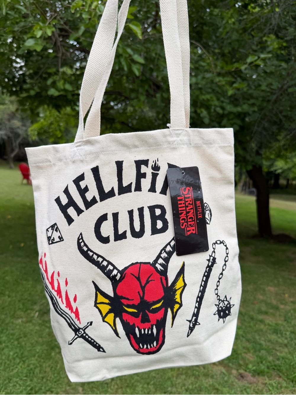 Stranger Things Hellfire Club Canvas Tote Bag Netflix NWT